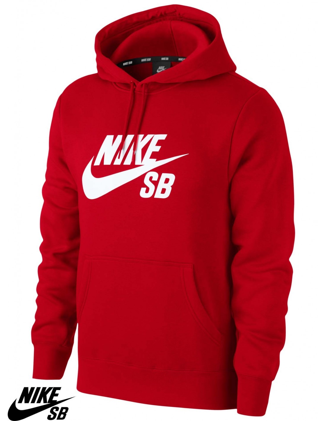 red nike logo hoodie