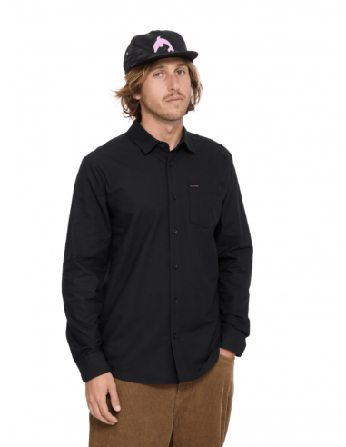 Camisa Volcom Veeco Oxford M/L - Black
